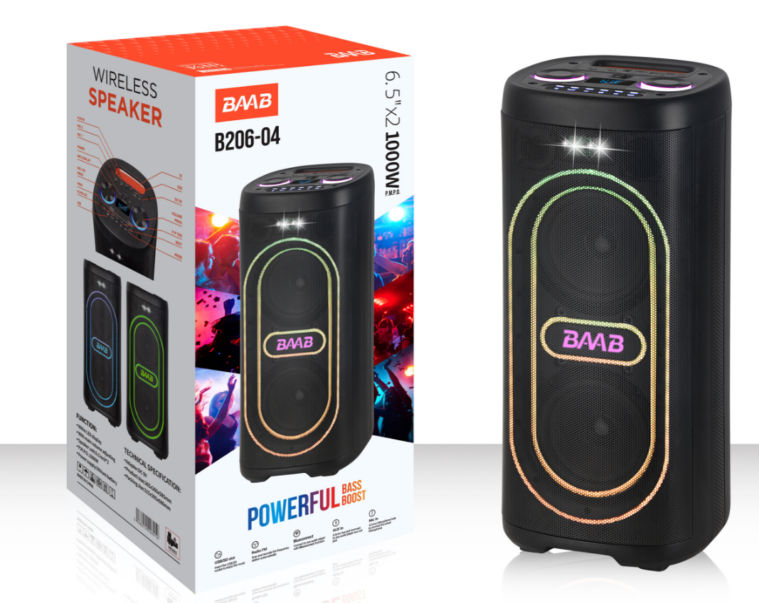 B206-04 NDR Partyspeaker outdoor BAAB brand speaker B206-04 2*6.5inch 40W NDR AUDIO NDR SPEAKER - Image 1