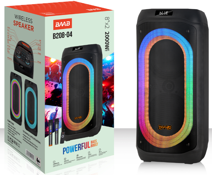 B208-04 NDR Partyspeaker outdoor BAAB brand speaker B208-04 2*8 inch 60W NDR AUDIO NDR SPEAKER - Image 1