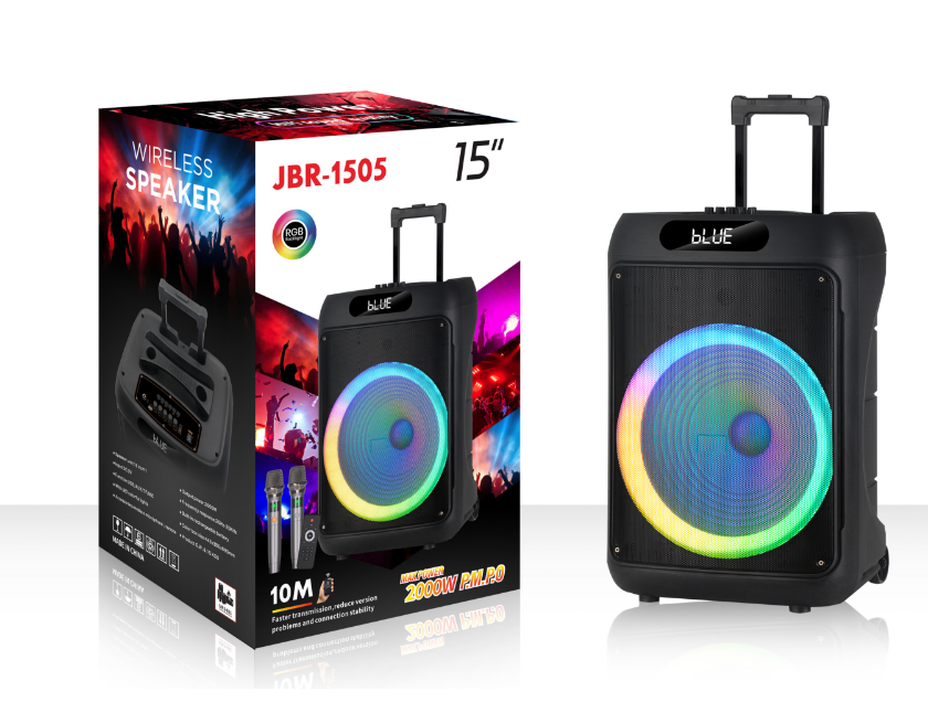 JBR-1505 NDR Partyspeaker outdoor speaker with pull rod brand JBR-1505 15 inch 20W NDR AUDIO NDR SPEAKER - Image 1
