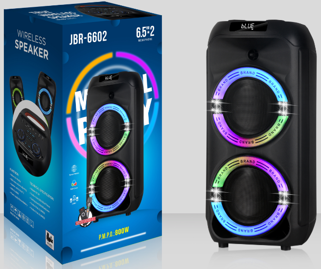 JBR-6602 6.5'x2 NDR Partyspeaker outdoor speaker with pull rod brand JBR-6602 2*6.5 inch 40W NDR AUDIO NDR SPEAKER - Image 1