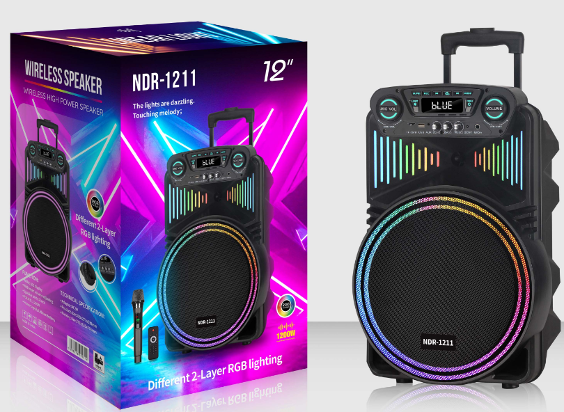 NDR-1211 NDR Partyspeaker outdoor speaker with pull rod NDR-1211 12 inch 40W NDR AUDIO NDR SPEAKER - Image 1