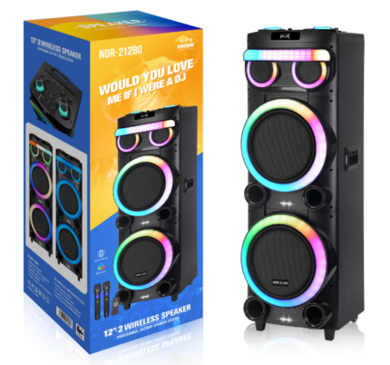 NDR Partyspeaker outdoor  speaker with  pull rod   NDR-21280    2*12  inch   100W  NDR AUDIO NDR SPEAKER