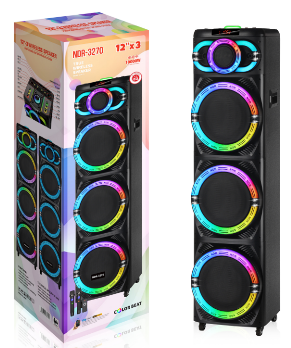 NDR-3270 NDR Partyspeaker outdoor speaker with pull rod NDR-3270 3*12 inch 120W NDR AUDIO NDR SPEAKER - Image 1