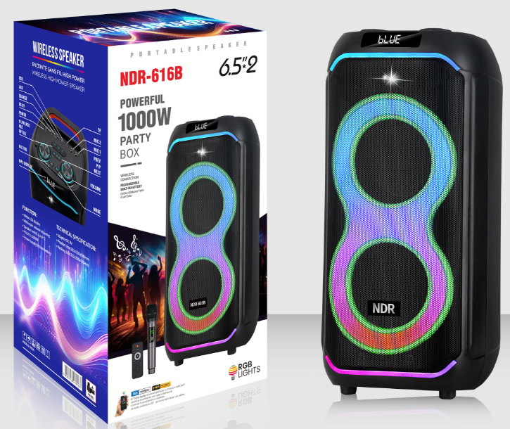 NDR-616 NDR Partyspeaker outdoor speaker with pull rod NDR-616 2*6.5 inch 40W NDR AUDIO NDR SPEAKER - Image 1